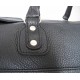 bagage cuir noir grainé, detail